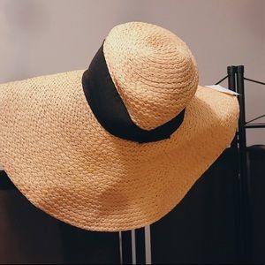 Straw floppy beach hat